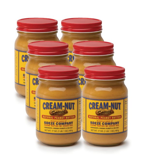 Case of Cream Nut Natural Smooth Peanut Butter - (6 Jars)
