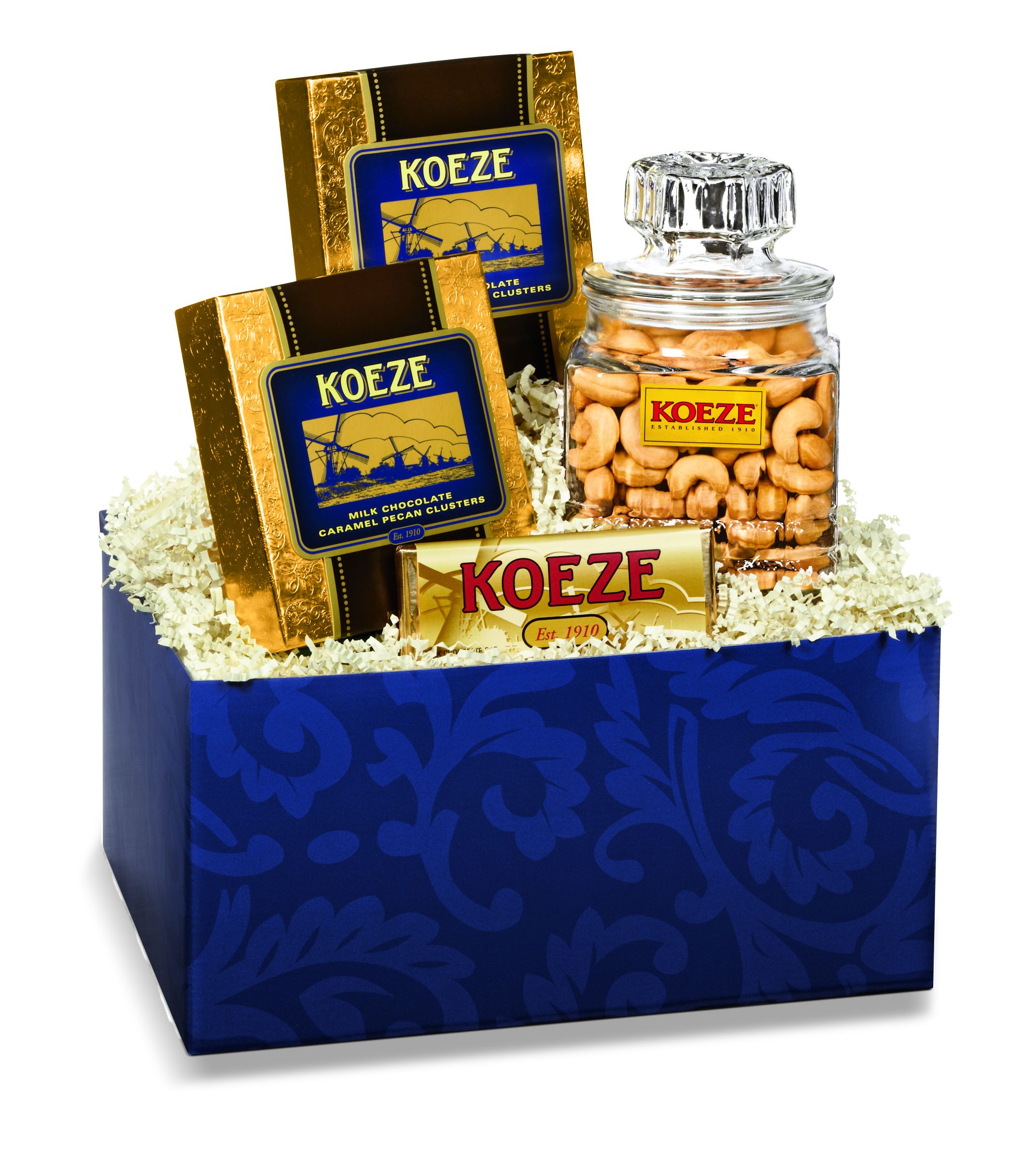 Gold and Glass Cashew Gift Set | Koeze Direct
