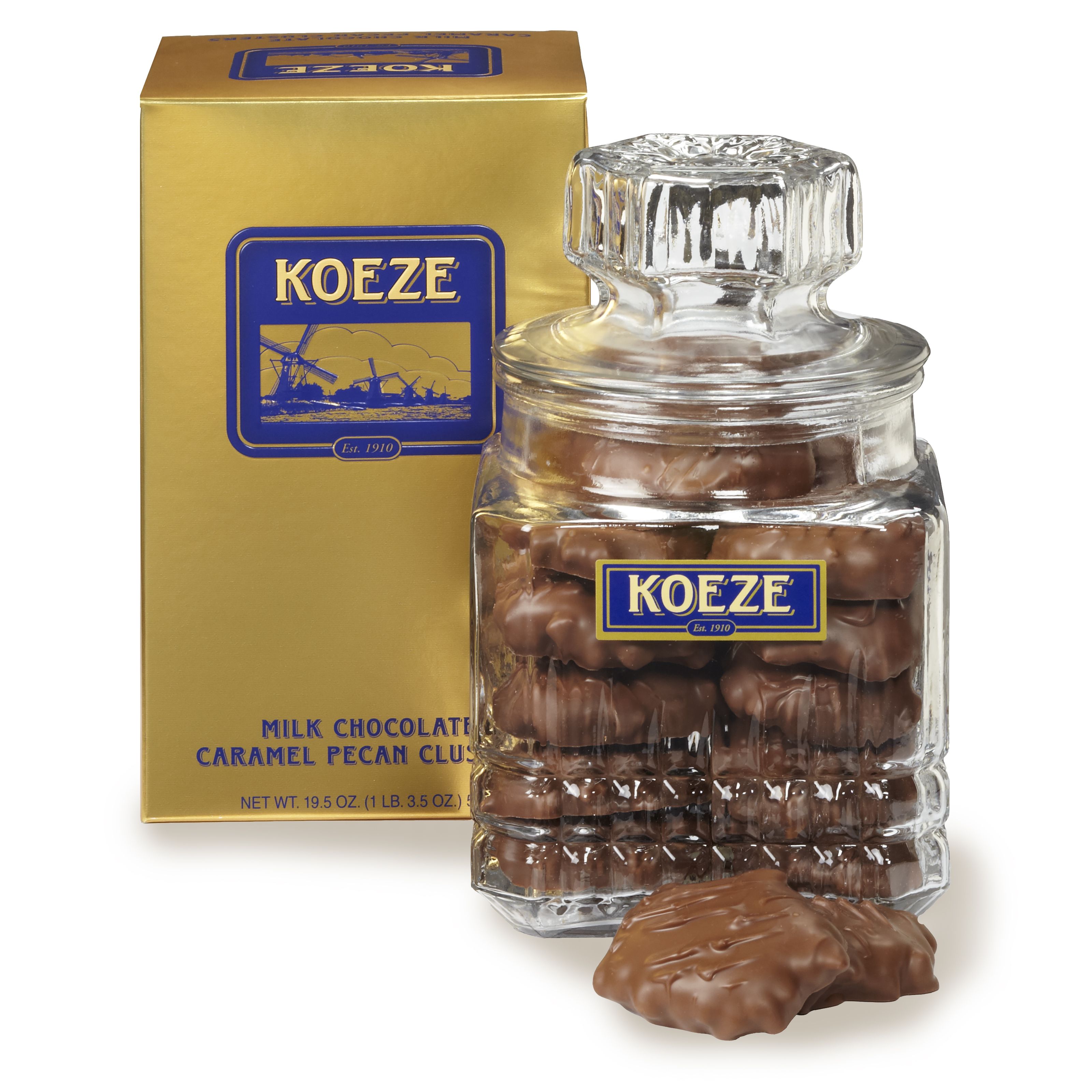 Milk Chocolate Pecan Clusters - Decanter | Koeze Direct