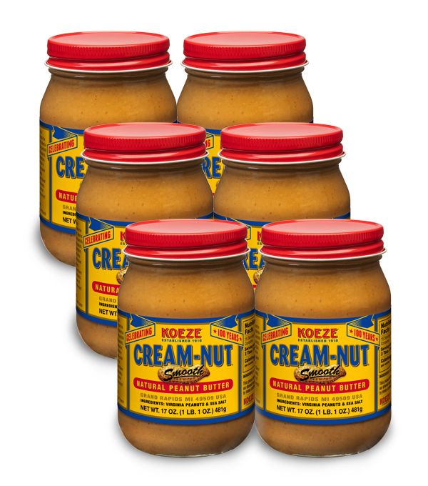 Cream-Nut Smooth Peanut Butter Case (6 Jars) | Koeze Direct
