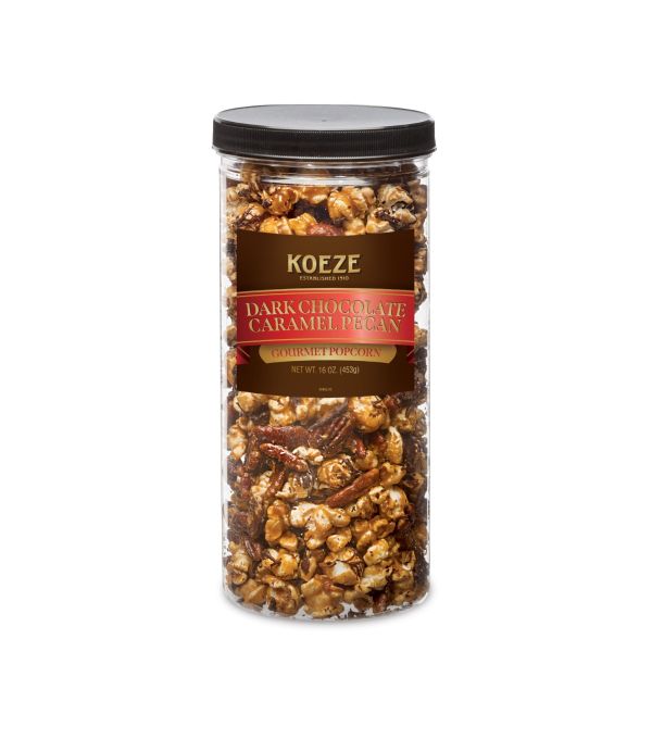 Dark Chocolate Caramel Pecan Popcorn 16 oz. Tube